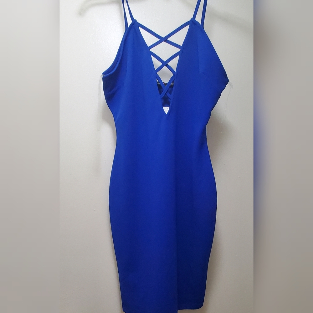 Blue bodycon dress